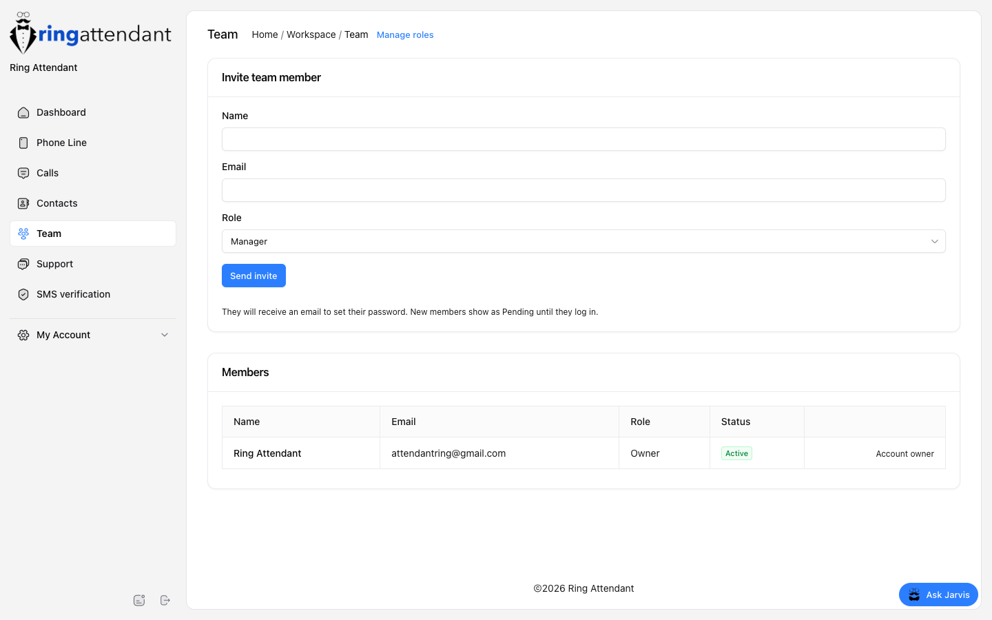 Team page