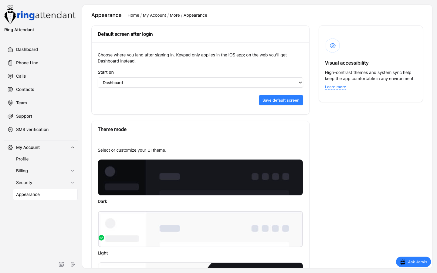 Appearance settings